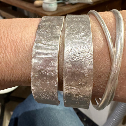 Rustic Reticulated Sterling Silver Cuff