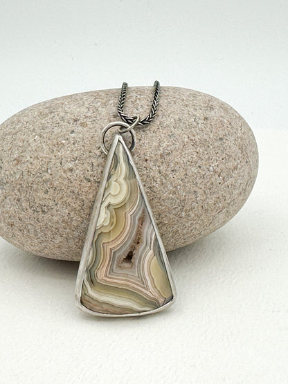 Crazy Lace Agate Pendant Necklace