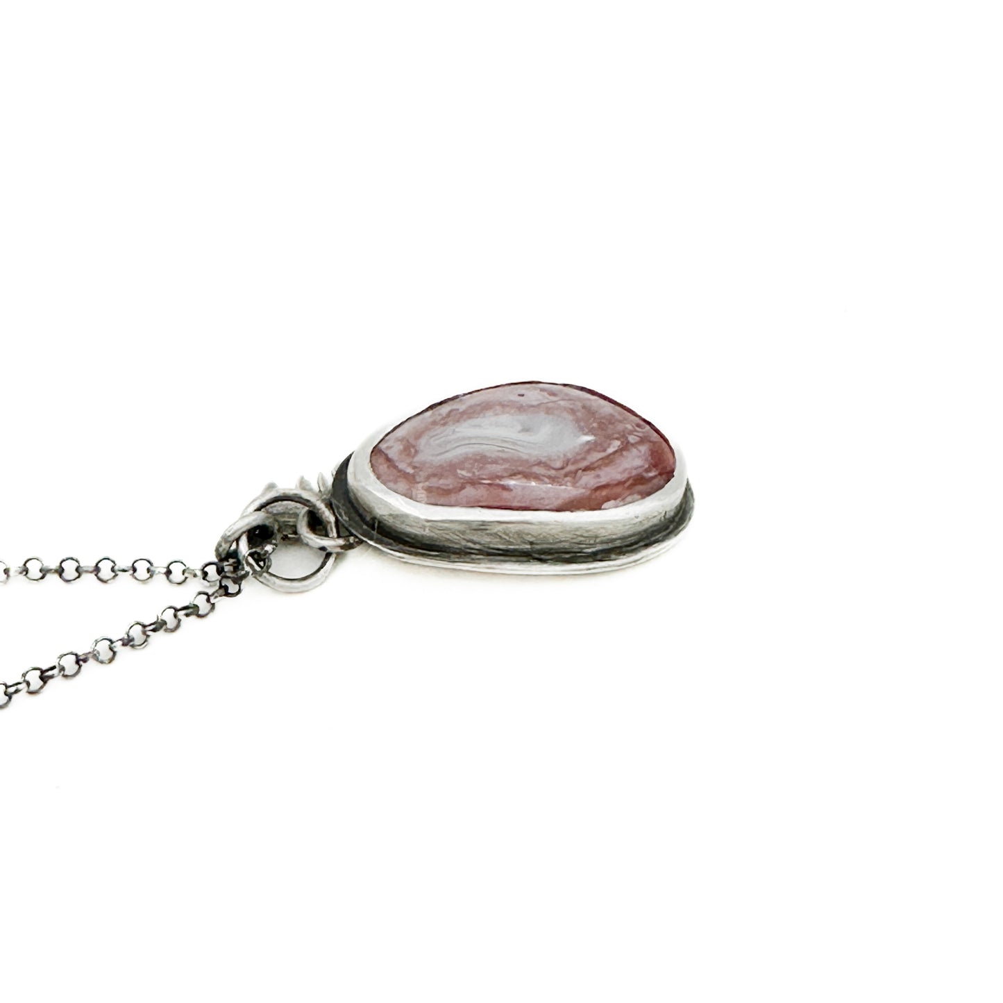 Jasper and sterling silver pendant necklace