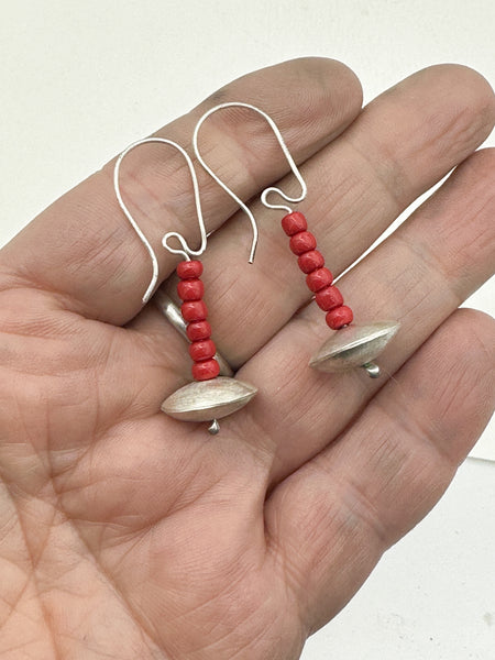 Glass and Sterling Silver Earrings