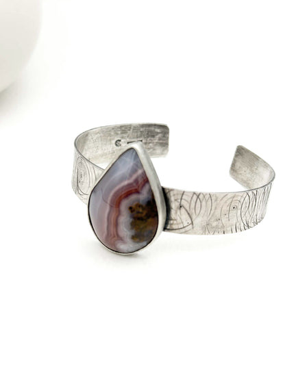 Crazy Lace Agate & Sterling Cuff