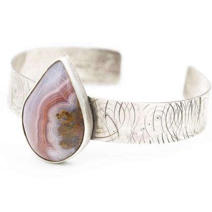 Crazy Lace Agate & Sterling Cuff