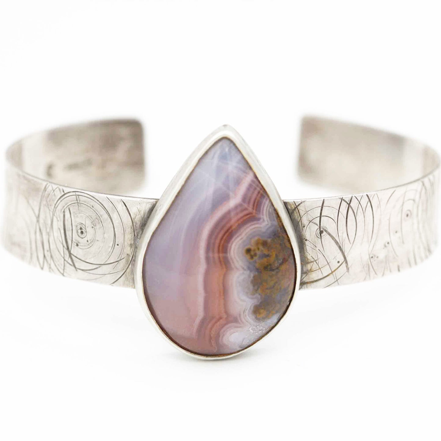 Crazy Lace Agate & Sterling Cuff