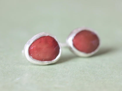 Andesine & Sterling Silver Post Earrings