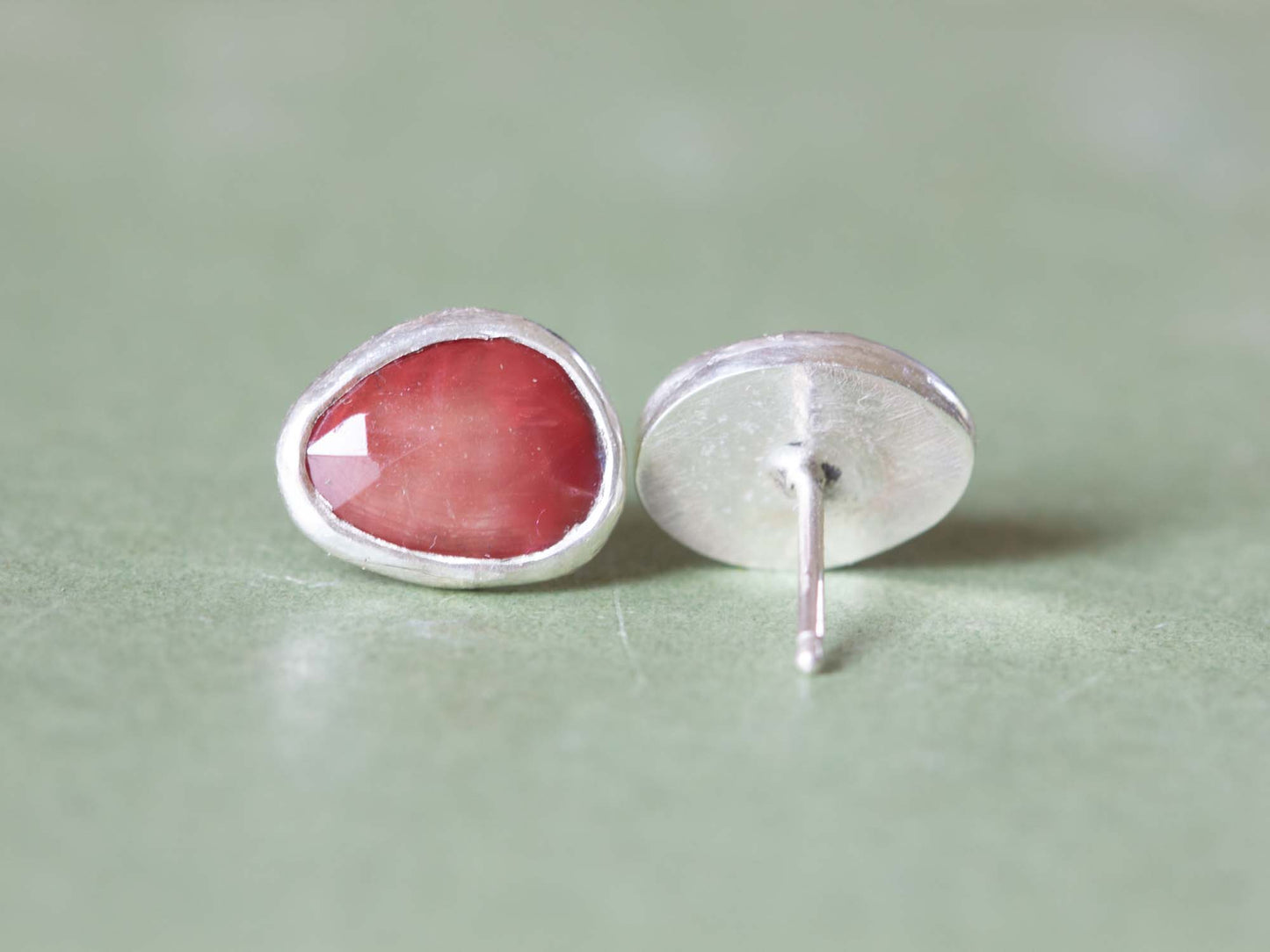 Andesine & Sterling Silver Post Earrings