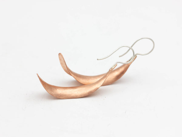 Anticlastic Copper & Sterling Earrings