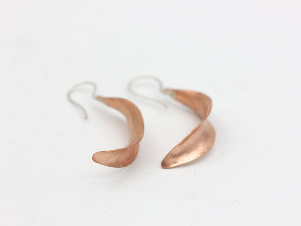 Anticlastic Copper & Sterling Earrings