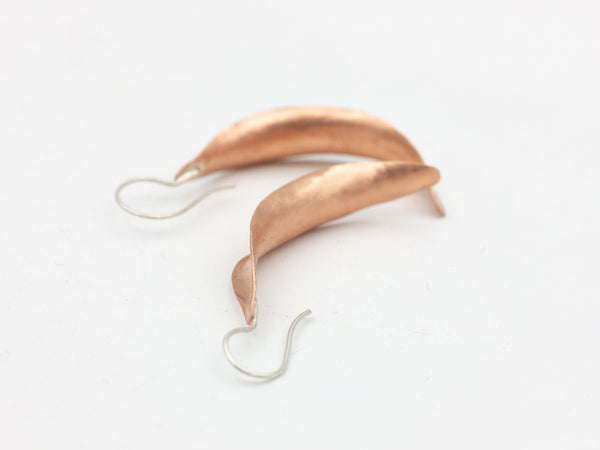 Anticlastic Copper & Sterling Earrings