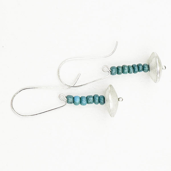 Sterling Silver and Glass Drop Earrings