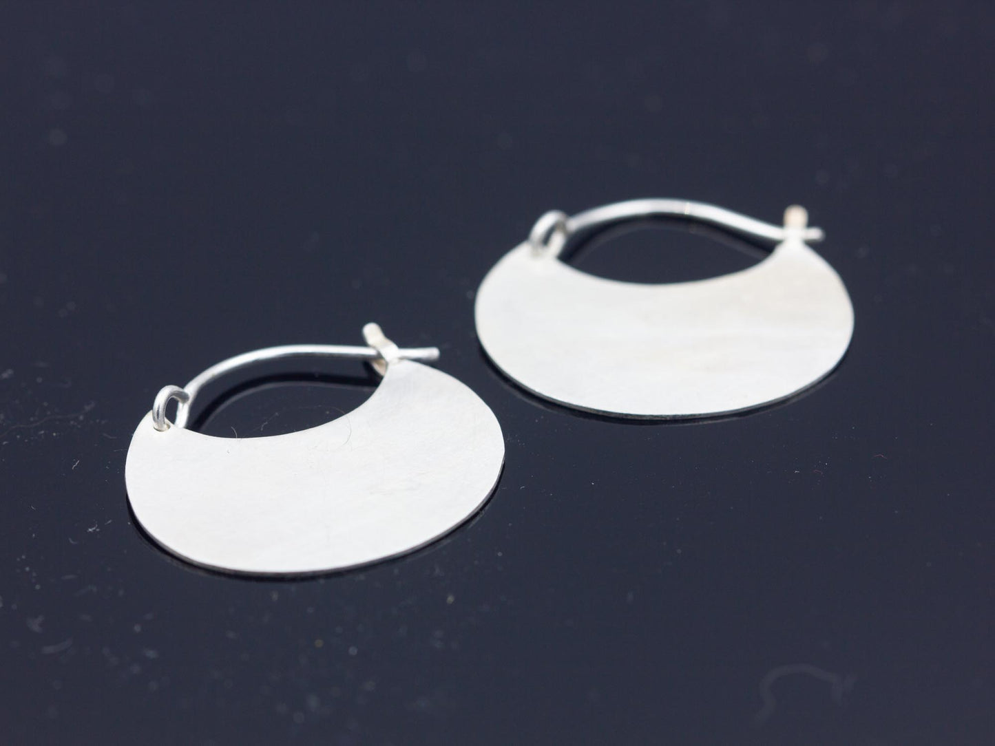 Sterling Silver Blade Hoop Earrings