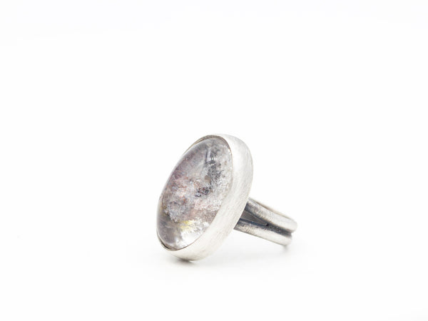 Clear Lodolite Ring Size 7.75