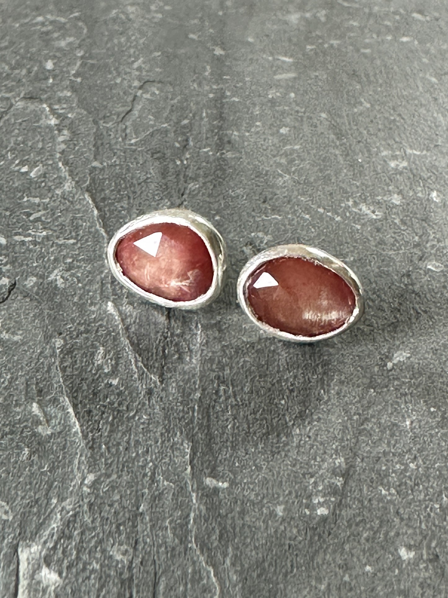 Andesine & Sterling Silver Post Earrings