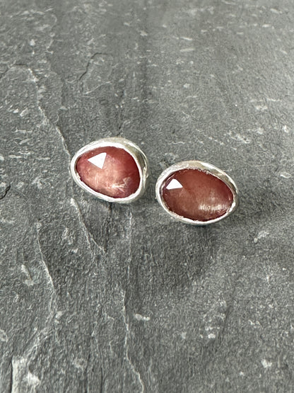 Andesine & Sterling Silver Post Earrings