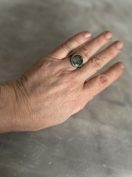 Labradorite and Sterling Silver Ring Size 7.25