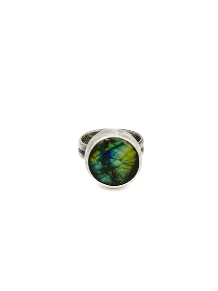 Labradorite and Sterling Silver Ring Size 7.25