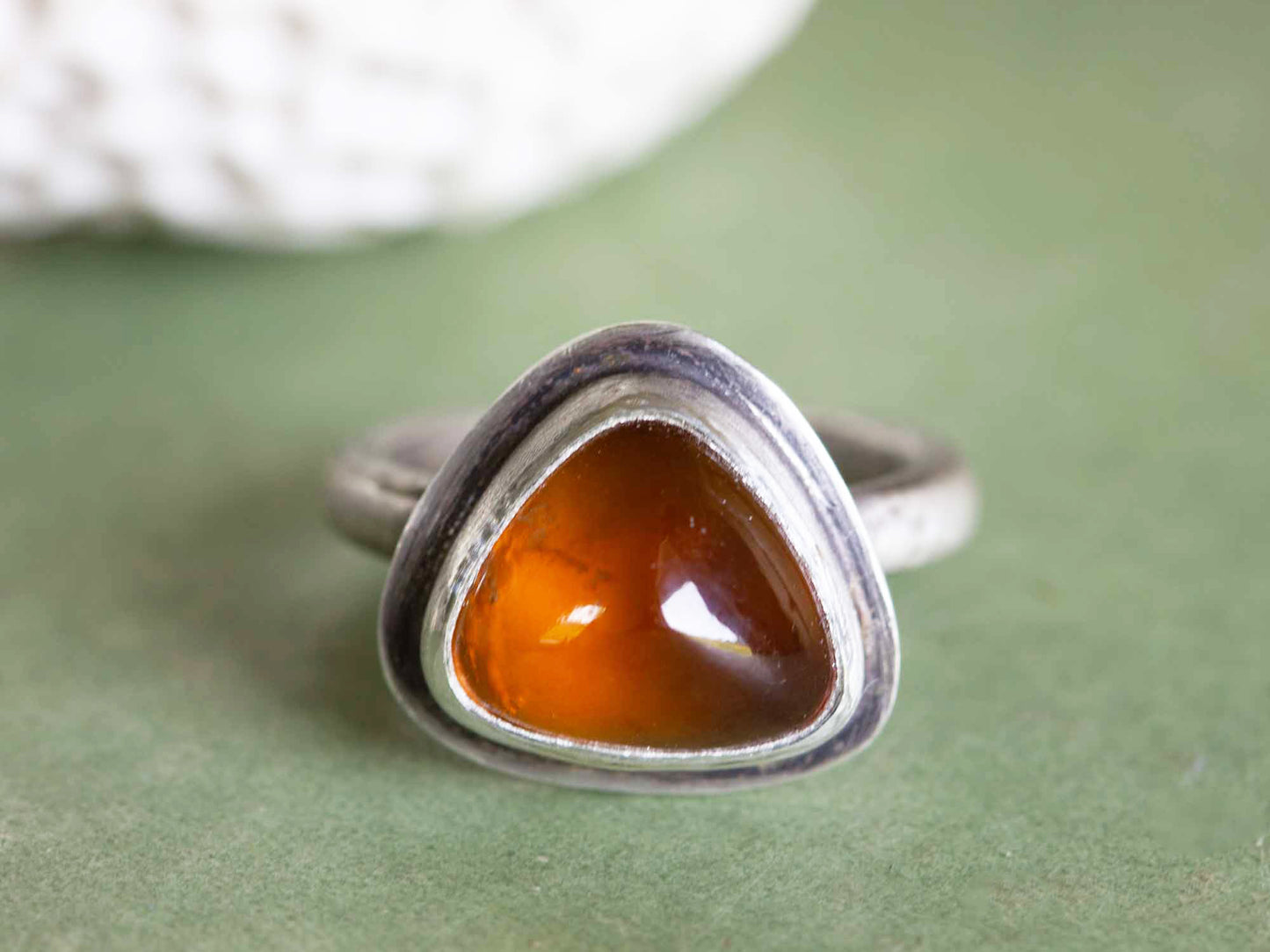 Hessonite Garnet Ring Size 7