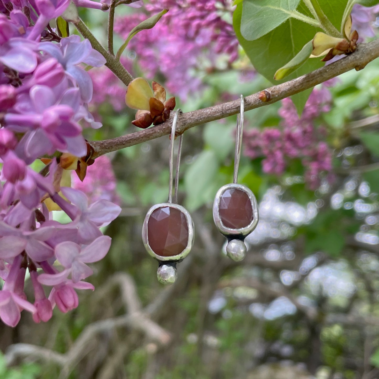 Peach Moonstone Earrings