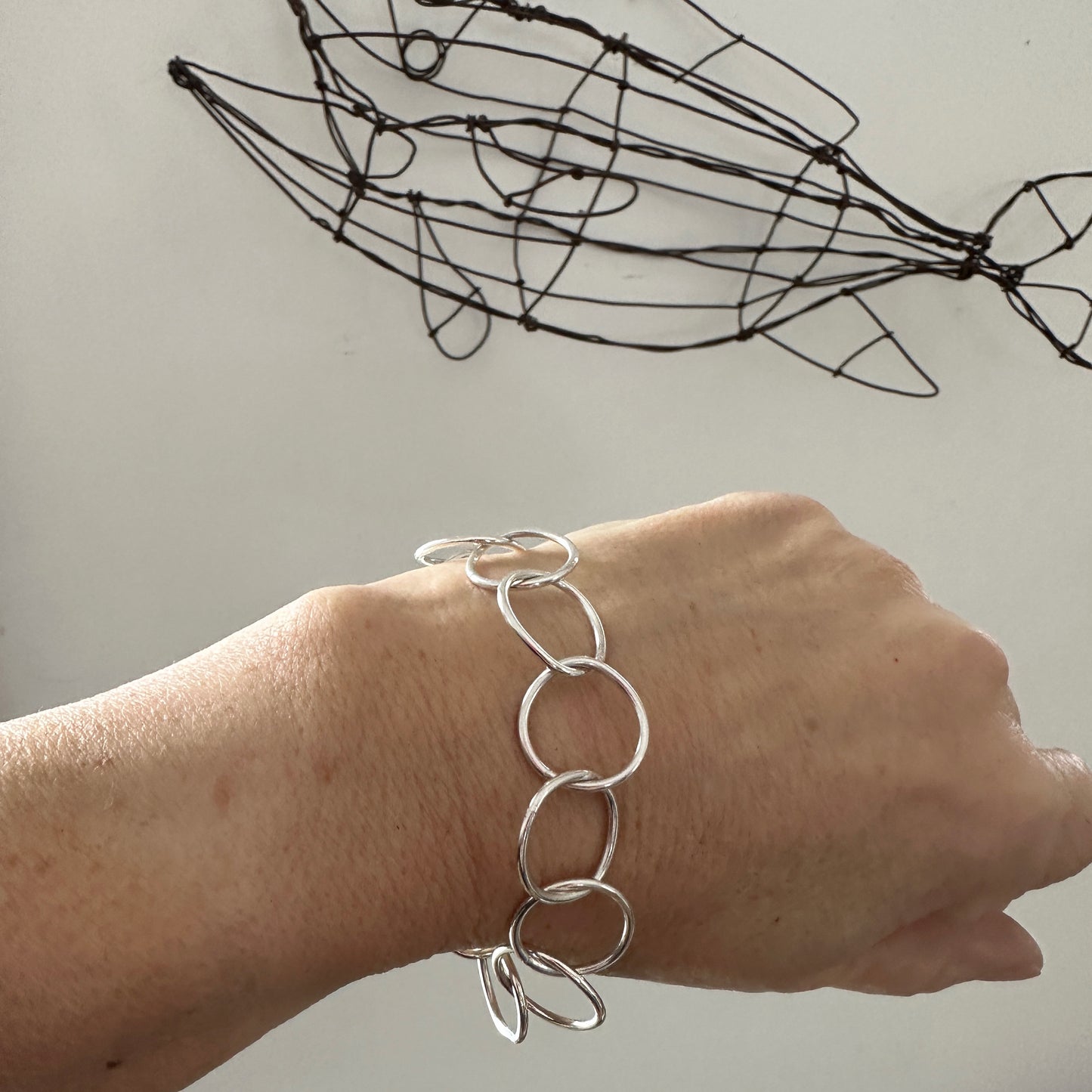 Sterling Silver Organic Link Bracelet