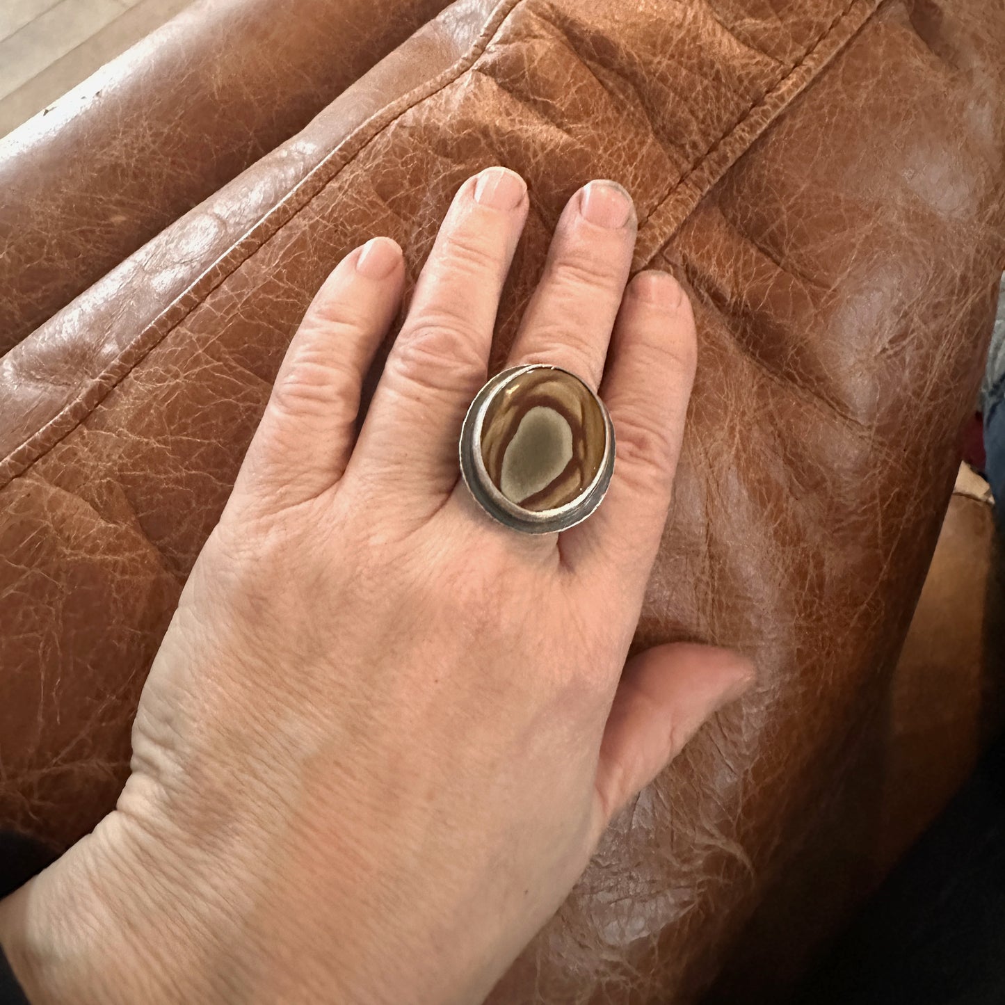 Polychrome Jasper Ring Adjustable