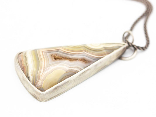 Crazy Lace Agate Pendant Necklace