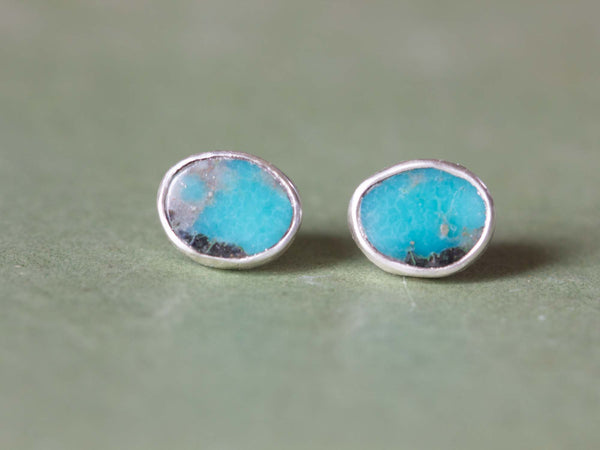 Turquoise & Sterling Silver Post Earrings