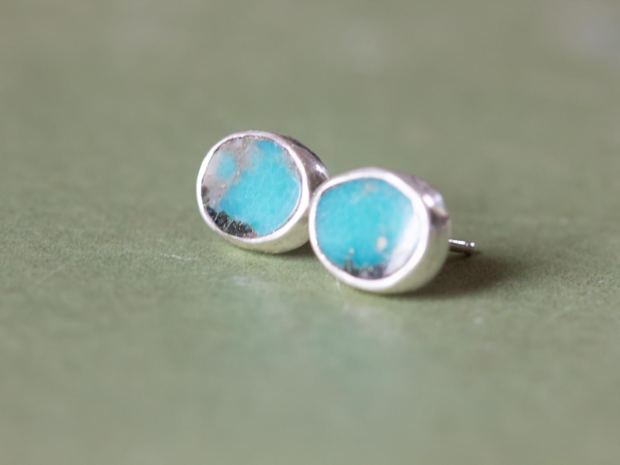 Turquoise & Sterling Silver Post Earrings