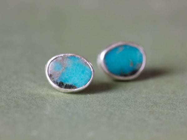 Turquoise & Sterling Silver Post Earrings