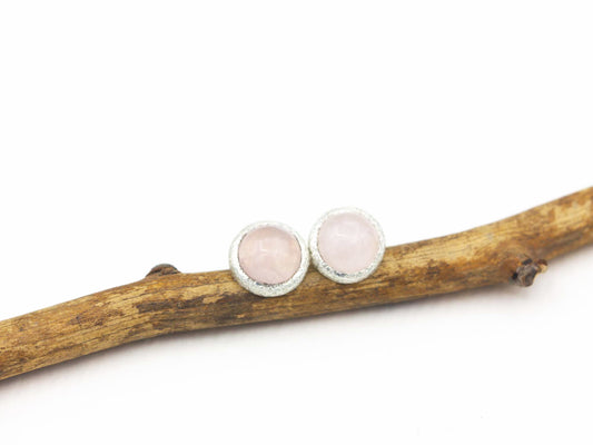 Shimmery Rose Quartz Earrings