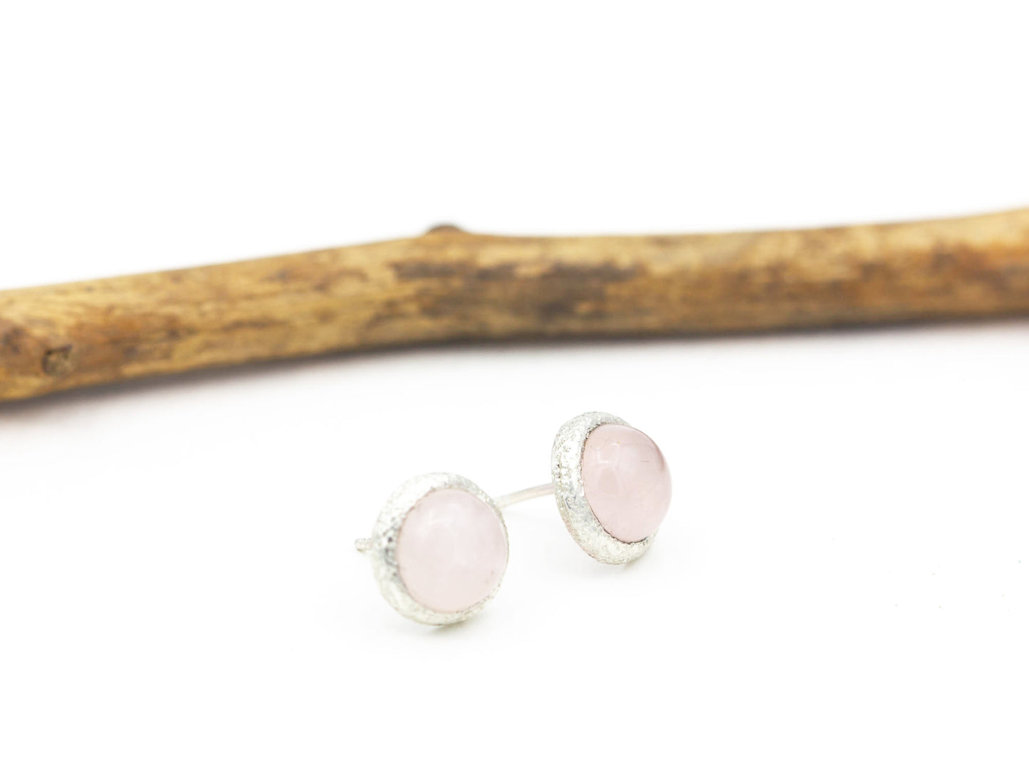 Shimmery Rose Quartz Earrings