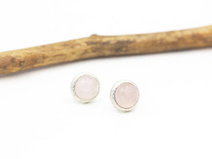 Shimmery Rose Quartz Earrings