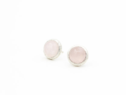 Shimmery Rose Quartz Earrings