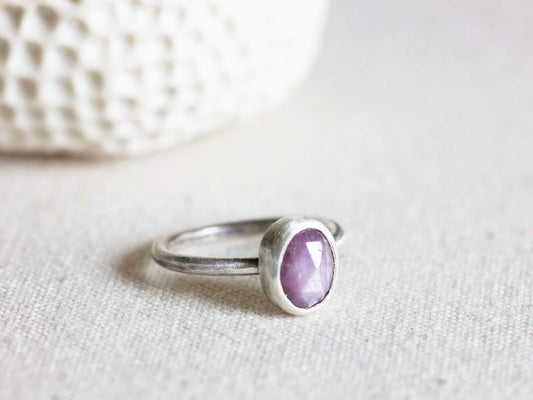 Purple Sapphire Ring Size 7.5