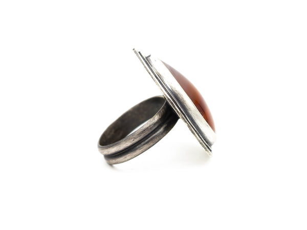 Apache Flame Agate Ring Size 8