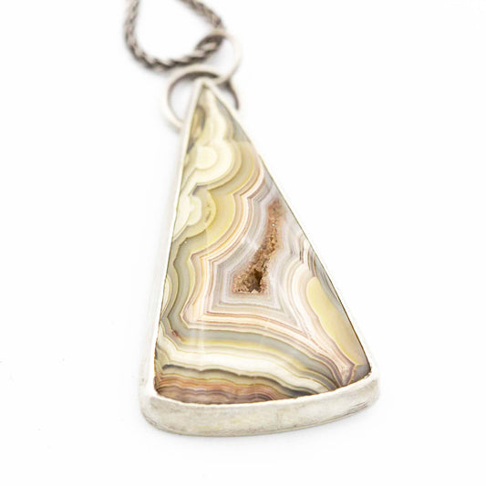 Crazy Lace Agate Pendant Necklace