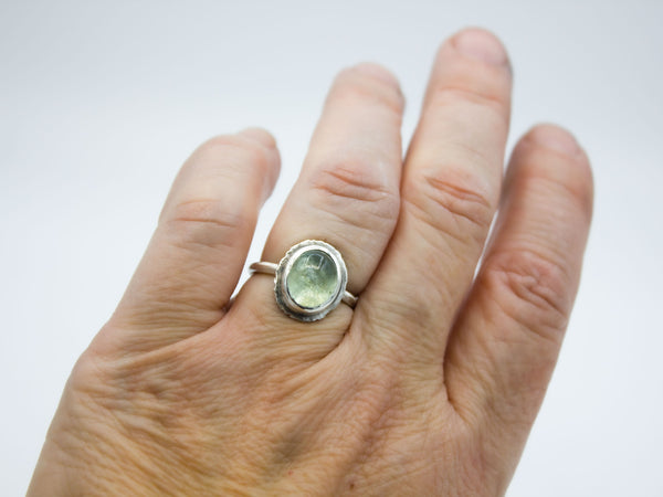 Moss Aquamarine Ring Size 6.5