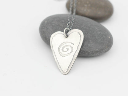 Sterling Heart Pendant Necklace II