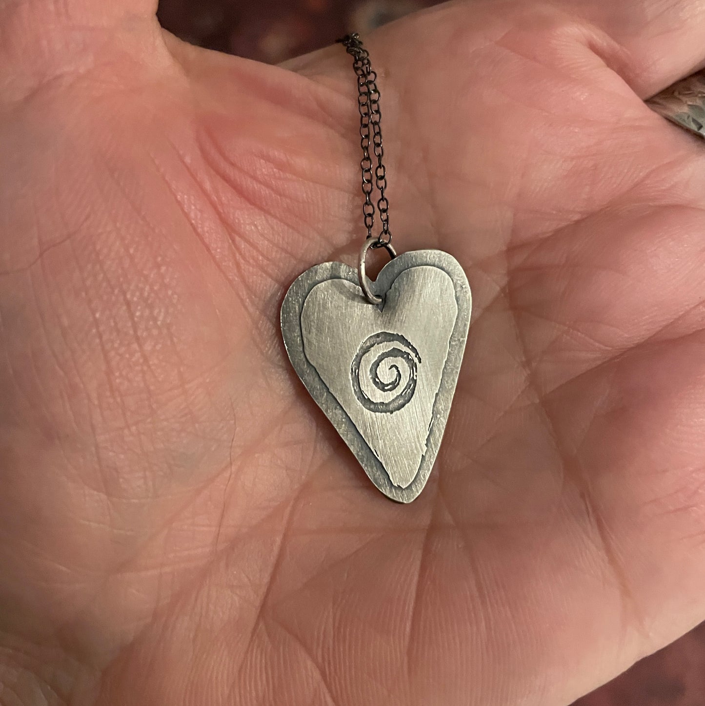 Sterling Heart Pendant Necklace II