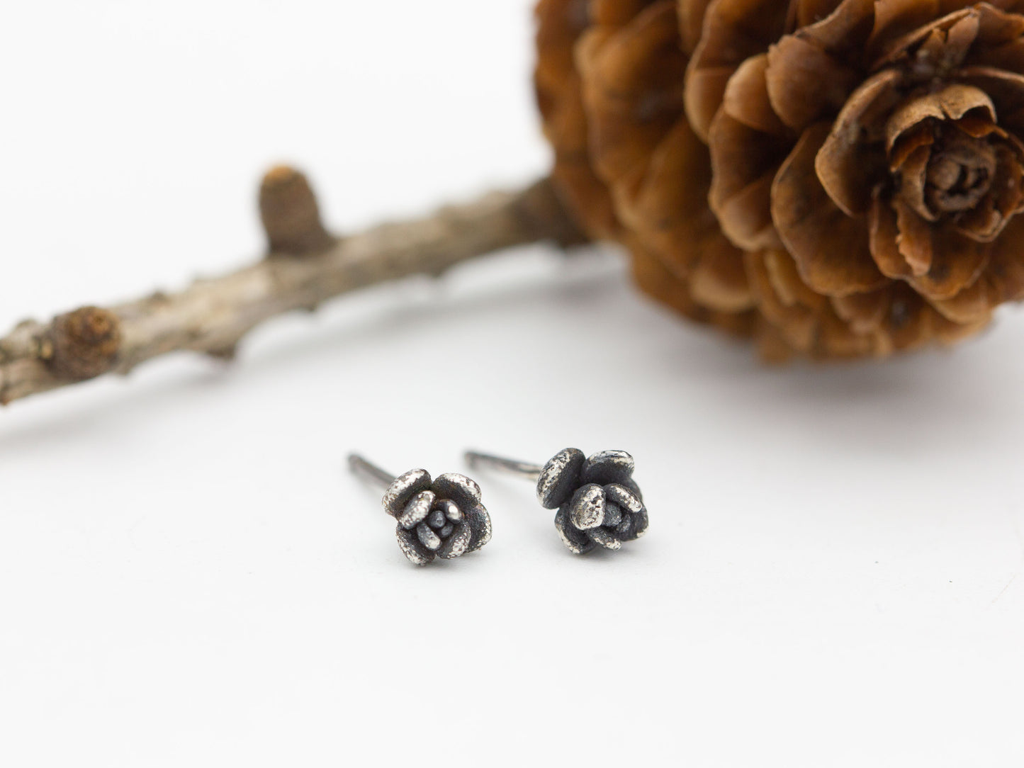 Sterling Succulent Stud Earrings